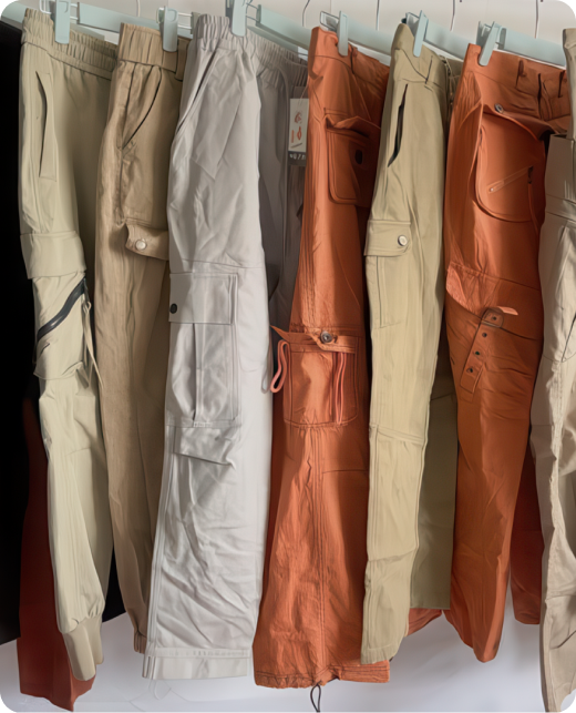 Streetwear garments made from recycled-yarn fleece